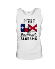 LIVE IN TEXAS BEGAN IN ALABAMA Unisex Tank tile