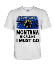 Montana Is Calling And I Must Go V-Neck T-Shirt tile