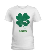Massachusetts Map Shamrock Ladies T-Shirt tile