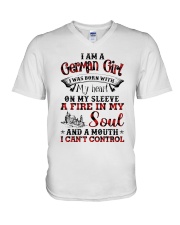 GERMAN GIRL A MOUTH CAN'T CONTROL V-Neck T-Shirt thumbnail