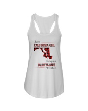 CALIFORNIA GIRL LIVING IN MARYLAND WORLD Ladies Flowy Tank tile