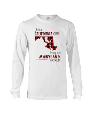 CALIFORNIA GIRL LIVING IN MARYLAND WORLD Long Sleeve Tee tile