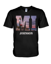 MI Michigan Personalize With Name V-Neck T-Shirt tile