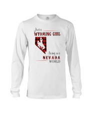 WYOMING GIRL LIVING IN NEVADA WORLD Long Sleeve Tee thumbnail