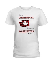 CANADIAN GIRL LIVING IN WASHINGTON WORLD Ladies T-Shirt tile