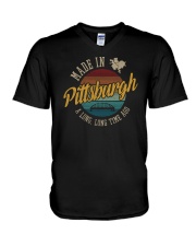 MADE IN PITTSBURGH A LONG TIME AGO VINTAGE V-Neck T-Shirt thumbnail