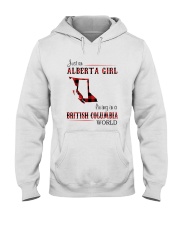 ALBERTA GIRL LIVING IN BRITISH COLUMBIA WORLD Hooded Sweatshirt thumbnail