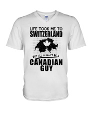 CANADIAN GUY LIFE TOOK TO SWITZERLAND V-Neck T-Shirt thumbnail