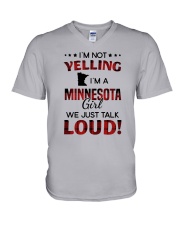 I'M NOT YELLING I'M A MINNESOTA GIRL V-Neck T-Shirt tile