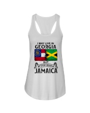 LIVE IN GEORGIA BEGAN IN JAMAICA Ladies Flowy Tank tile
