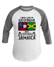 LIVE IN GEORGIA BEGAN IN JAMAICA Baseball Tee tile