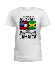 LIVE IN GEORGIA BEGAN IN JAMAICA Ladies T-Shirt tile