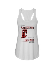 MICHIGAN GIRL LIVING IN INDIANA WORLD Ladies Flowy Tank tile