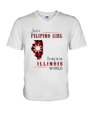 FILIPINO GIRL LIVING IN ILLINOIS WORLD V-Neck T-Shirt tile