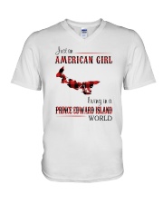 AMERICAN GIRL LIVING IN PRINCE EDWARD WORLD V-Neck T-Shirt thumbnail