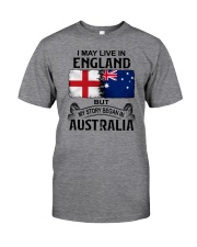 LIVE IN ENGLAND BEGAN IN AUSTRALIA Classic T-Shirt tile