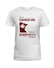 CANADIAN GIRL LIVING IN MINNESOTA WORLD Ladies T-Shirt thumbnail