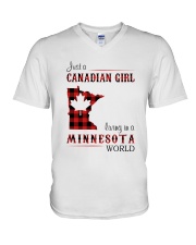 CANADIAN GIRL LIVING IN MINNESOTA WORLD V-Neck T-Shirt thumbnail