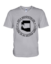 WASHINGTON GIRL LIVING IN ARIZONA WORLD V-Neck T-Shirt thumbnail