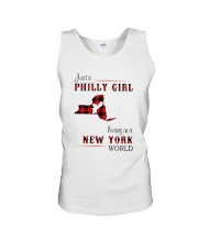 PHILLY GIRL LIVING IN NEW YORK WORLD Unisex Tank thumbnail