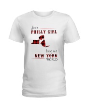 PHILLY GIRL LIVING IN NEW YORK WORLD Ladies T-Shirt thumbnail