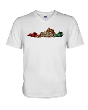 Kentucky Map Pattern V-Neck T-Shirt tile