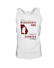 MISSISSIPPI GIRL LIVING IN GEORGIA WORLD Unisex Tank tile