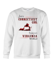 CONNECTICUT GIRL LIVING IN VIRGINIA WORLD Crewneck Sweatshirt thumbnail