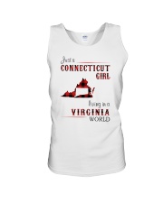 CONNECTICUT GIRL LIVING IN VIRGINIA WORLD Unisex Tank thumbnail