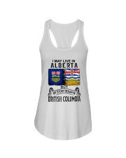 LIVE IN ALBERTA BEGAN IN BRITISH COLUMBIA Ladies Flowy Tank tile