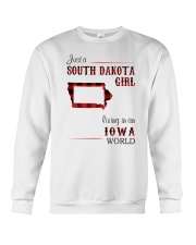 SOUTH DAKOTA GIRL LIVING IN IOWA WORLD Crewneck Sweatshirt thumbnail
