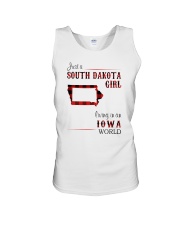 SOUTH DAKOTA GIRL LIVING IN IOWA WORLD Unisex Tank thumbnail