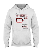 SOUTH DAKOTA GIRL LIVING IN IOWA WORLD Hooded Sweatshirt thumbnail