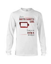 SOUTH DAKOTA GIRL LIVING IN IOWA WORLD Long Sleeve Tee thumbnail