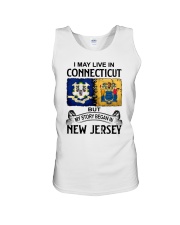 LIVE IN CONNECTICUT BEGAN IN NEW JERSEY Unisex Tank tile