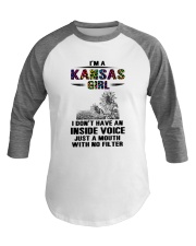 Kansas Girl Just A Mouth With No Filter Baseball Tee tile