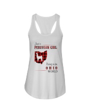 PERUVIAN GIRL LIVING IN OHIO WORLD Ladies Flowy Tank tile