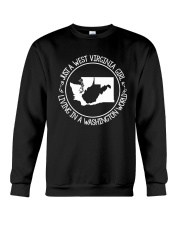 WEST VIRGINIA GIRL LIVING IN WASHINGTON WORLD Crewneck Sweatshirt thumbnail
