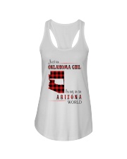OKLAHOMA GIRL LIVING IN ARIZONA WORLD Ladies Flowy Tank tile