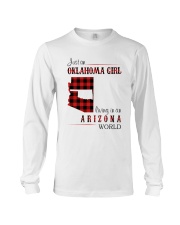 OKLAHOMA GIRL LIVING IN ARIZONA WORLD Long Sleeve Tee tile