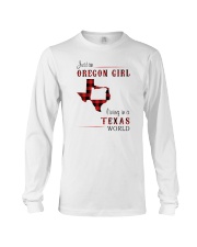 OREGON GIRL LIVING IN TEXAS WORLD Long Sleeve Tee tile
