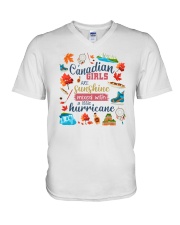 CANADIAN GIRLS SUNSHINE MIXED HURRICANE V-Neck T-Shirt tile