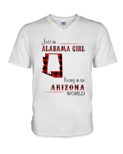 ALABAMA GIRL LIVING IN ARIZONA WORLD V-Neck T-Shirt thumbnail