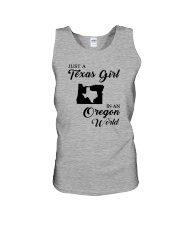 JUST A TEXAS GIRL IN AN OREGON WORLD Unisex Tank thumbnail