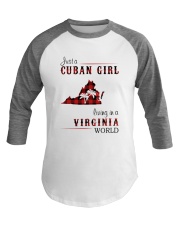 CUBAN GIRL LIVING IN VIRGINIA WORLD Baseball Tee tile
