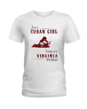 CUBAN GIRL LIVING IN VIRGINIA WORLD Ladies T-Shirt tile