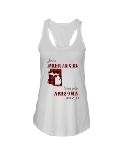 MICHIGAN GIRL LIVING IN ARIZONA WORLD Ladies Flowy Tank thumbnail
