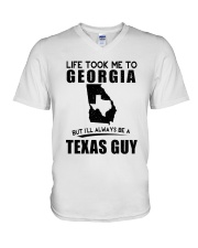 TEXAS GUY LIFE TOOK TO GEORGIA V-Neck T-Shirt tile