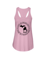 OREGON GIRL LIVING IN MICHIGAN WORLD Ladies Flowy Tank tile