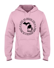 OREGON GIRL LIVING IN MICHIGAN WORLD Hooded Sweatshirt tile
